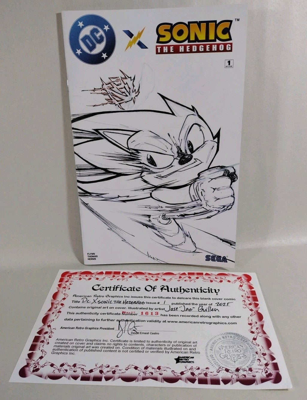 DC X Sonic the Hedgehog 1 (2025) DC Sega Sketch Variant Cover W Original JAG Art