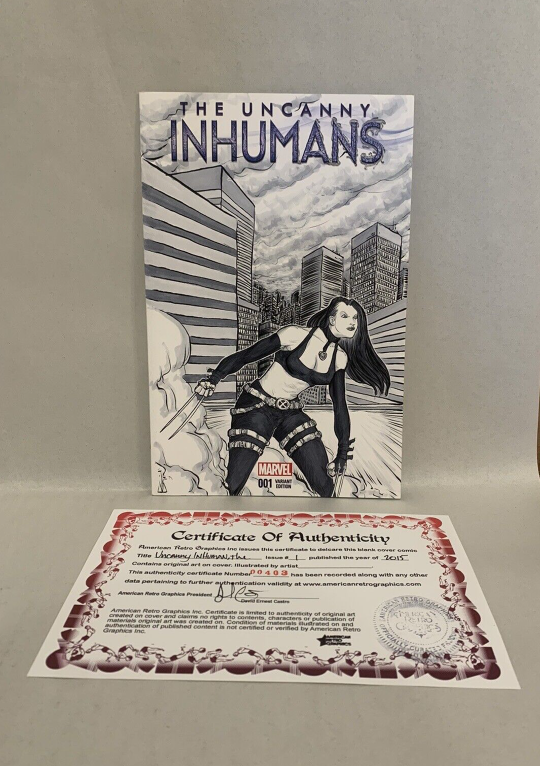 UNCANNY INHUMANS #1 Blank Sketch Variant Comic 2015 w Original UNIDENTIFIED Art