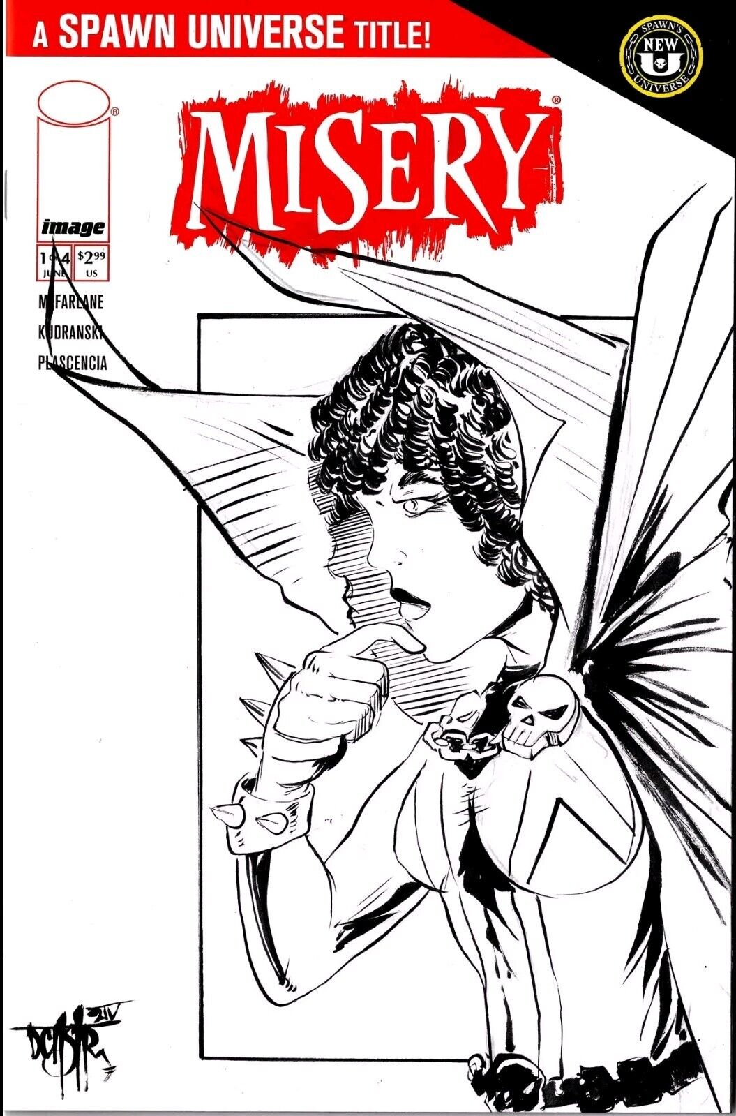 Misery 1 (2024) Image Comic Sketch Cover Variant W Original Cyan Dave Castr Art