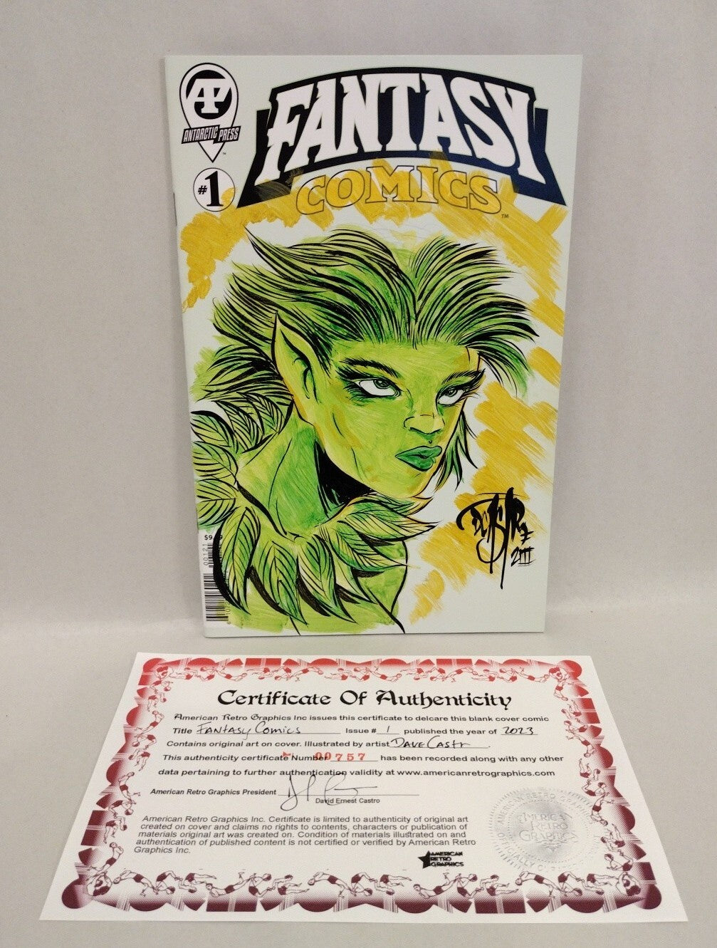 Fantasy Comics #1 (2023) Antarctic Press Blank Cover W Original Dave Castr Art