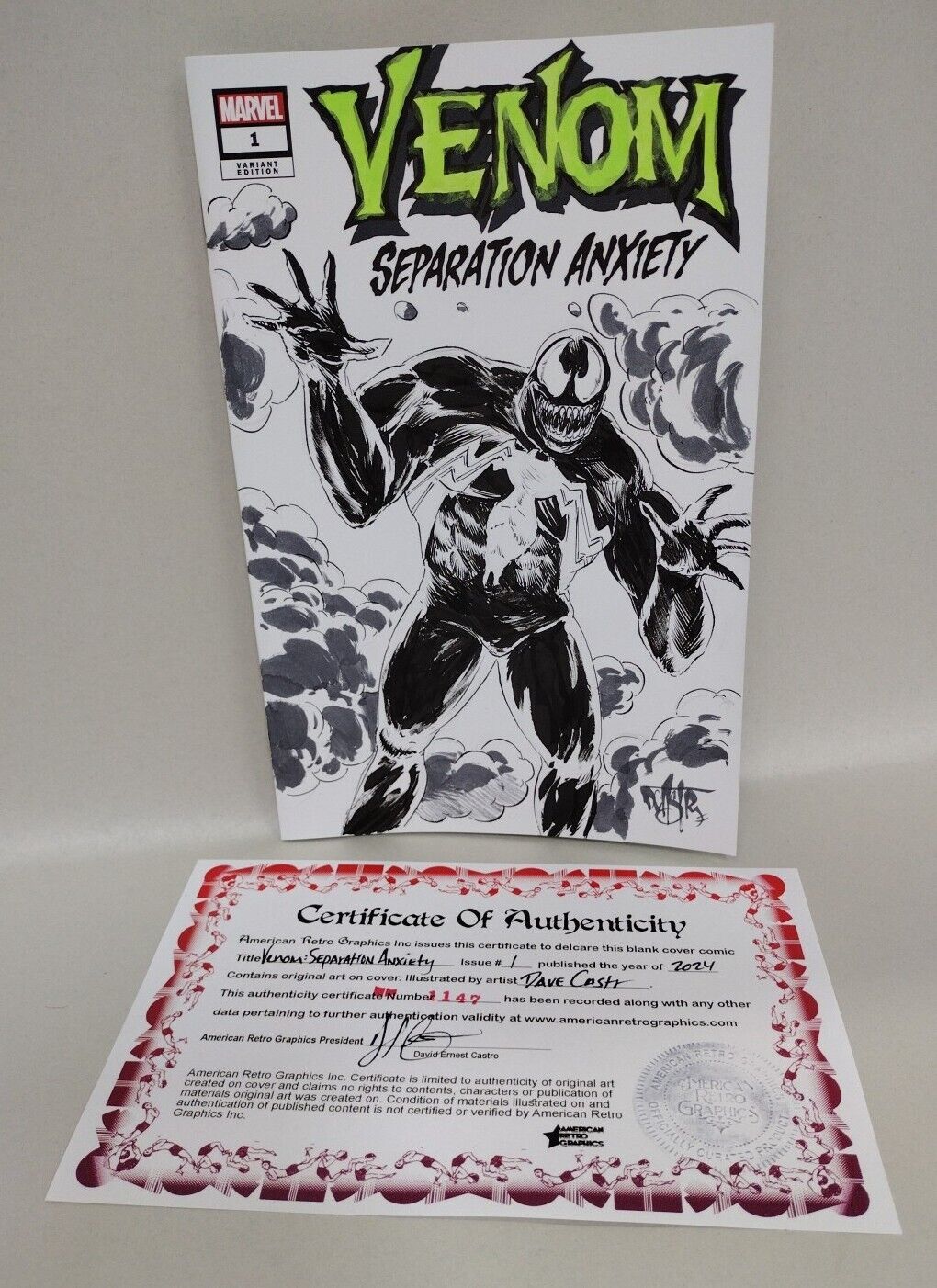 VENOM Separation Anxiety #1 (2024) Marvel Sketch Var W Original Dave Castr Art