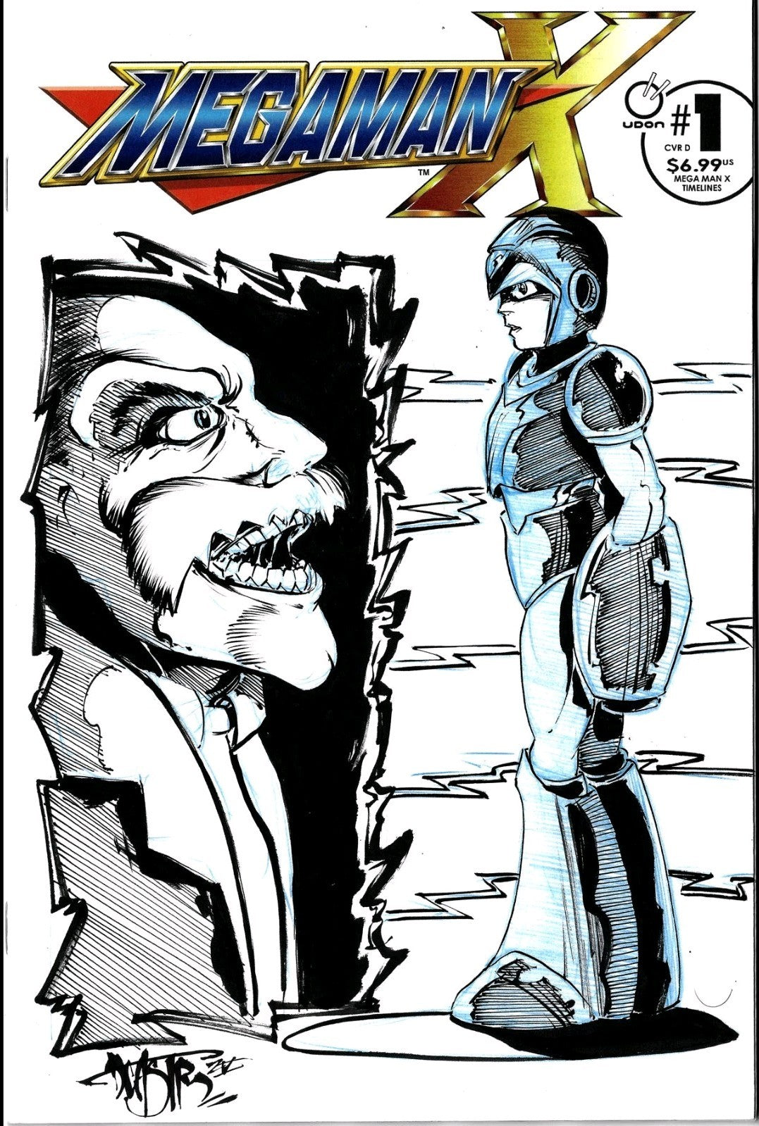 MegaMan X #1 (2025) Udon Capcom Sketch Cover Comic W Original Dave Castr Art