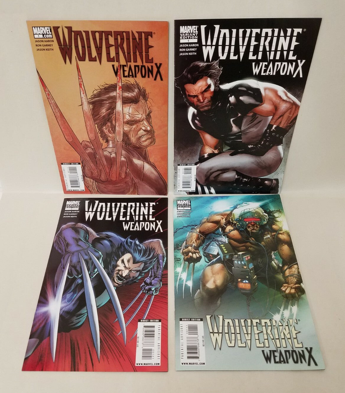 Wolverine Weapon X (2009) #1 Variant Marvel Comic Lot of 4 Kubert Olivetti Davis