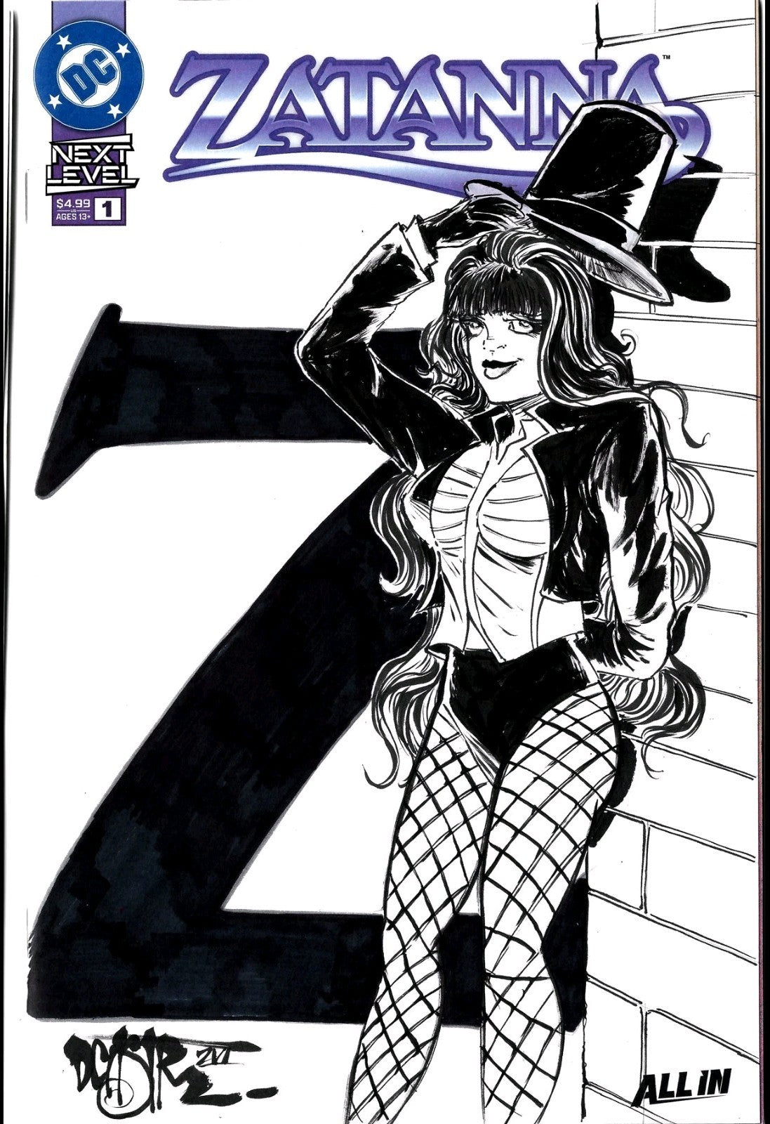 Zatanna #1 (2026) DC All In Comic Sketch Cover Variant W Original Dave Castr Art