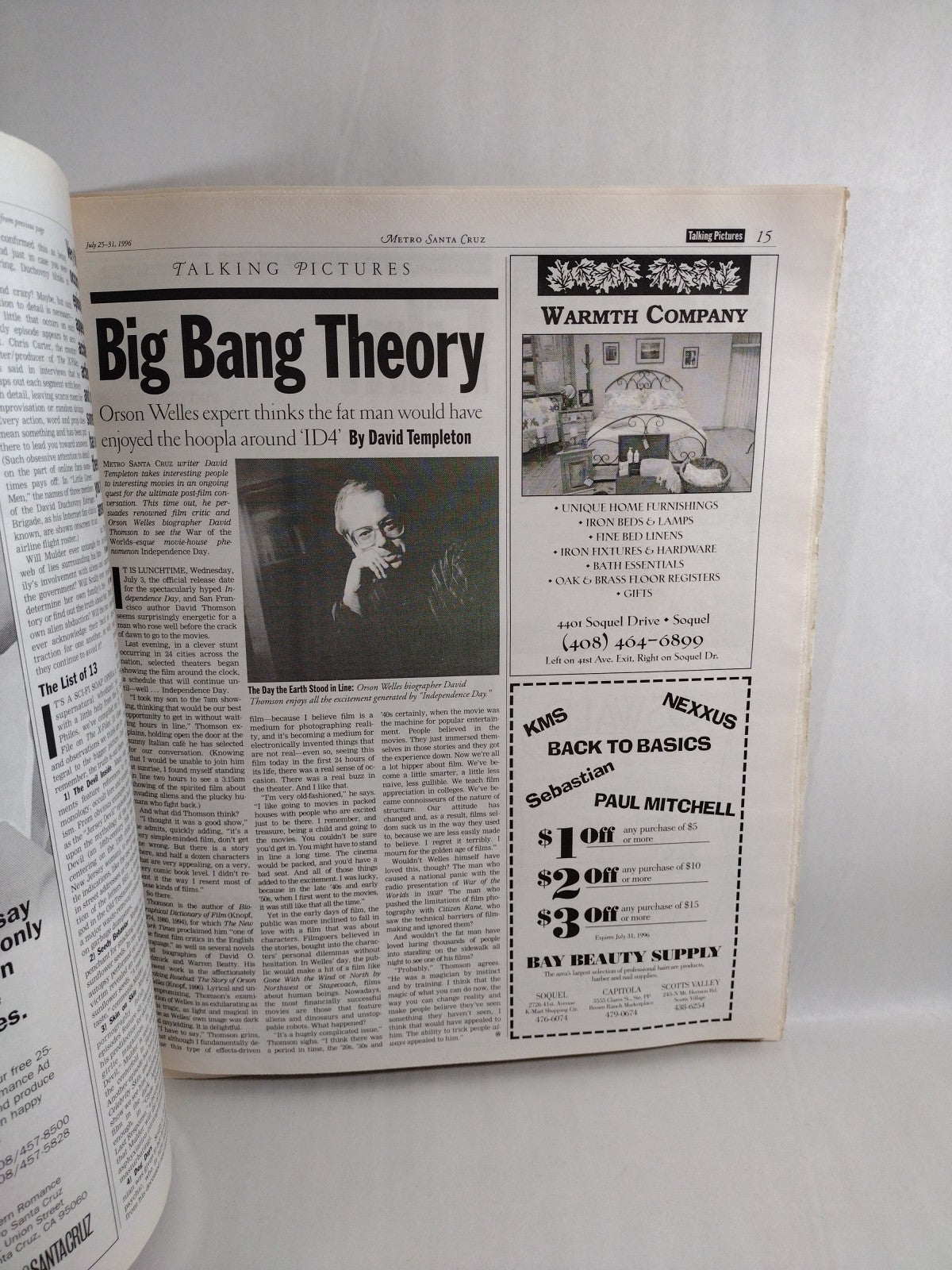 Metro Santa Cruz Vol 3 #13 (1996) S California Newspaper X-Files AFI