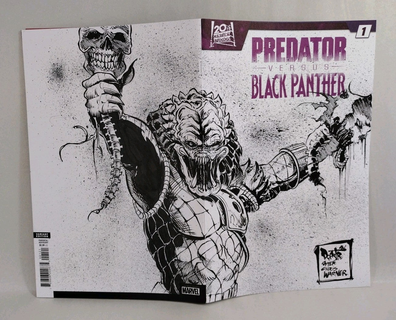 Predator Vs Black Panther 1 (2024) Marvel Sketch Cover W Original Dave Castr Art
