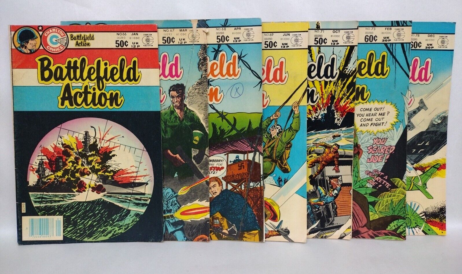 Battlefield Action (1971) Charlton Bronze Age War Comic Lot 66 67 68 69 71 73 78