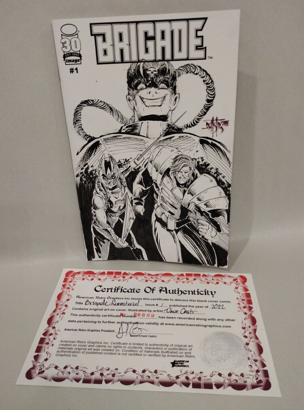 Brigade Remastered #1 (2022) Image Comic Blank Cover W Original DCastr Art COA