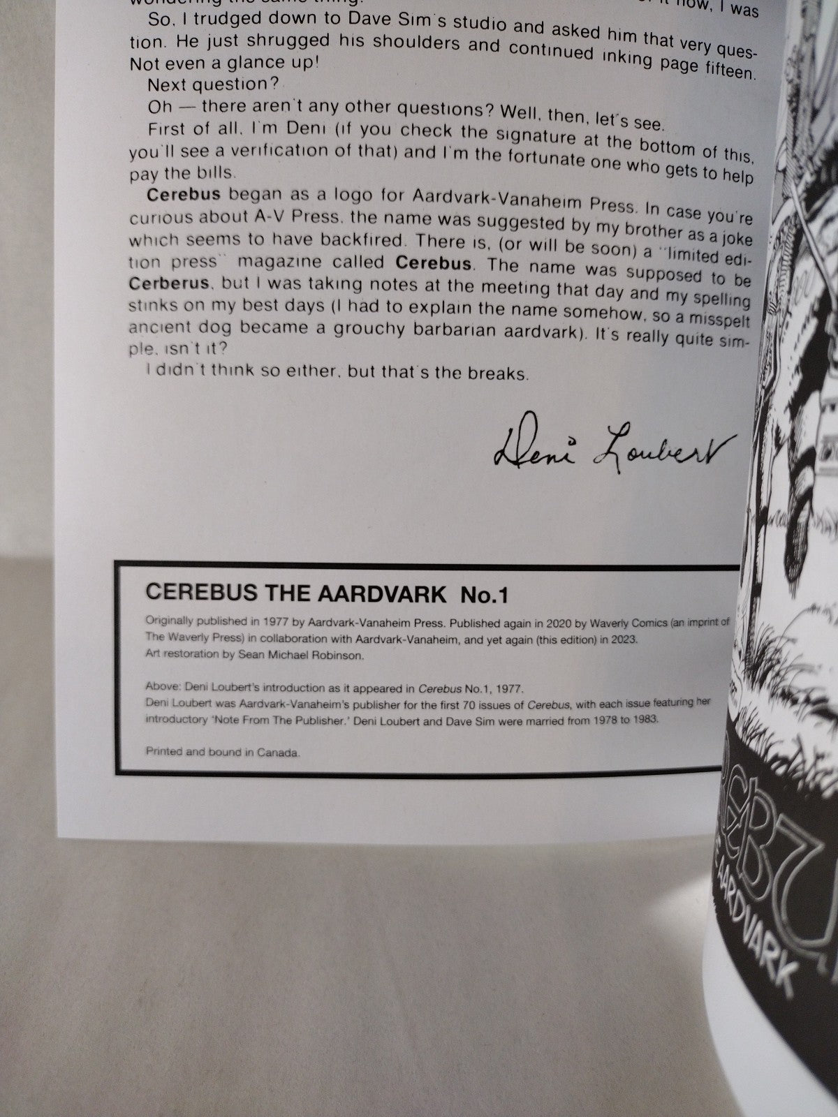 Cerebus The Aardvark #1 (2023) Waverly Sketch Cover W Original Dave Castr Art