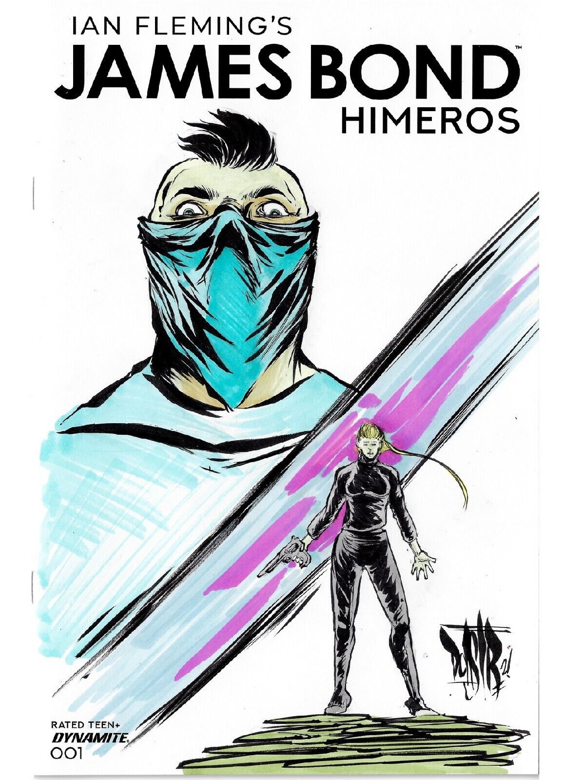 James Bond Himeros 1 (2021) Dynamite Blank Cover Comic W Original Dave Castr Art