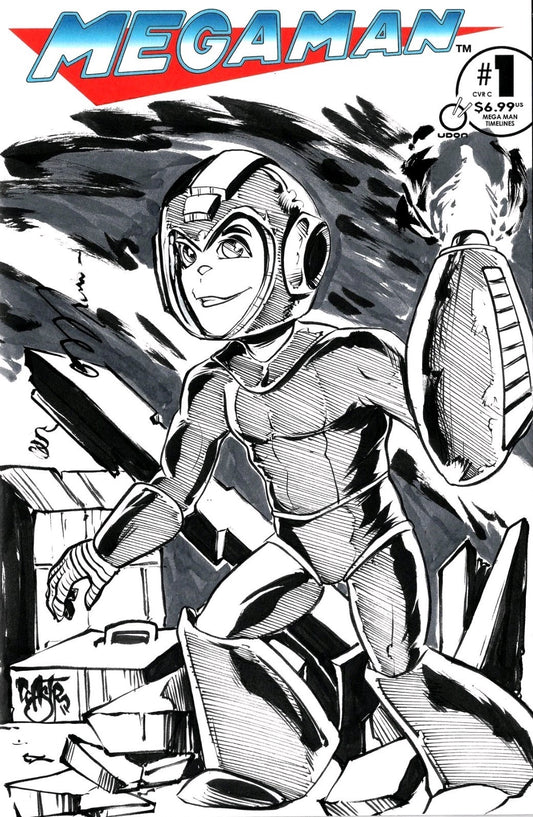 MegaMan Timelines #1 (2025) Udon Capcom Sketch Cover Comic W Original DCastr Art