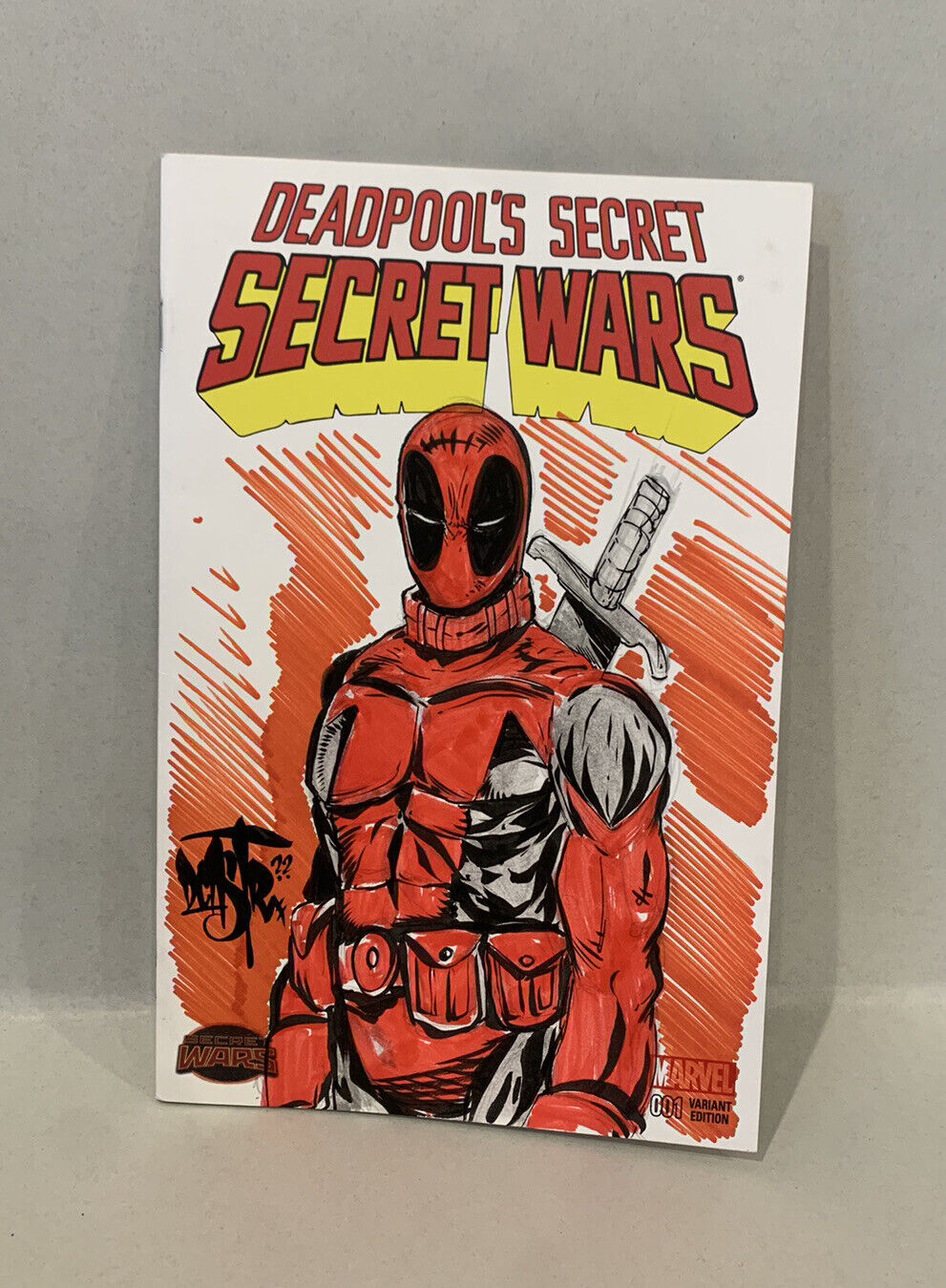 DEADPOOL'S SECRET #1 Blank Cover Variant Marvel Comic w Original DAVE CASTR Art