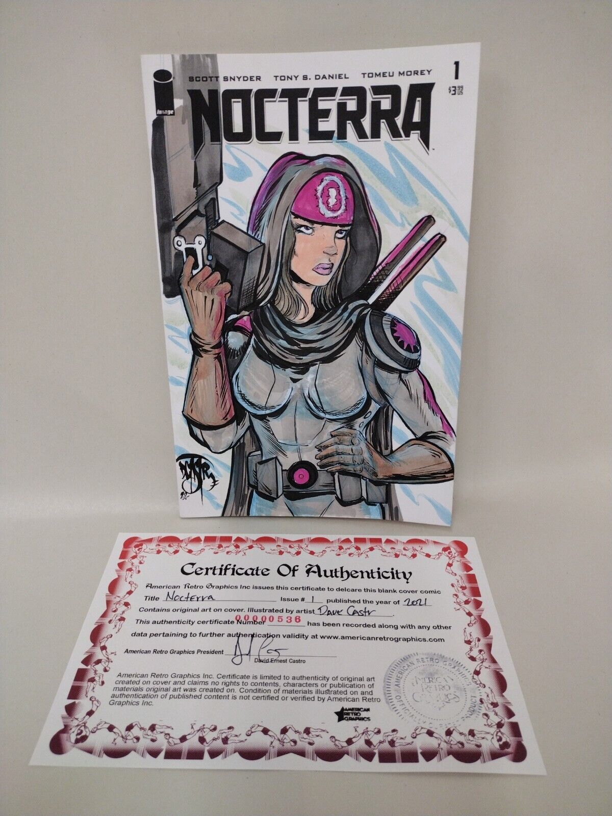 Nocterra #1 (2021) Blank Cover Image Comic W Original Dave Castr Art ARG COA