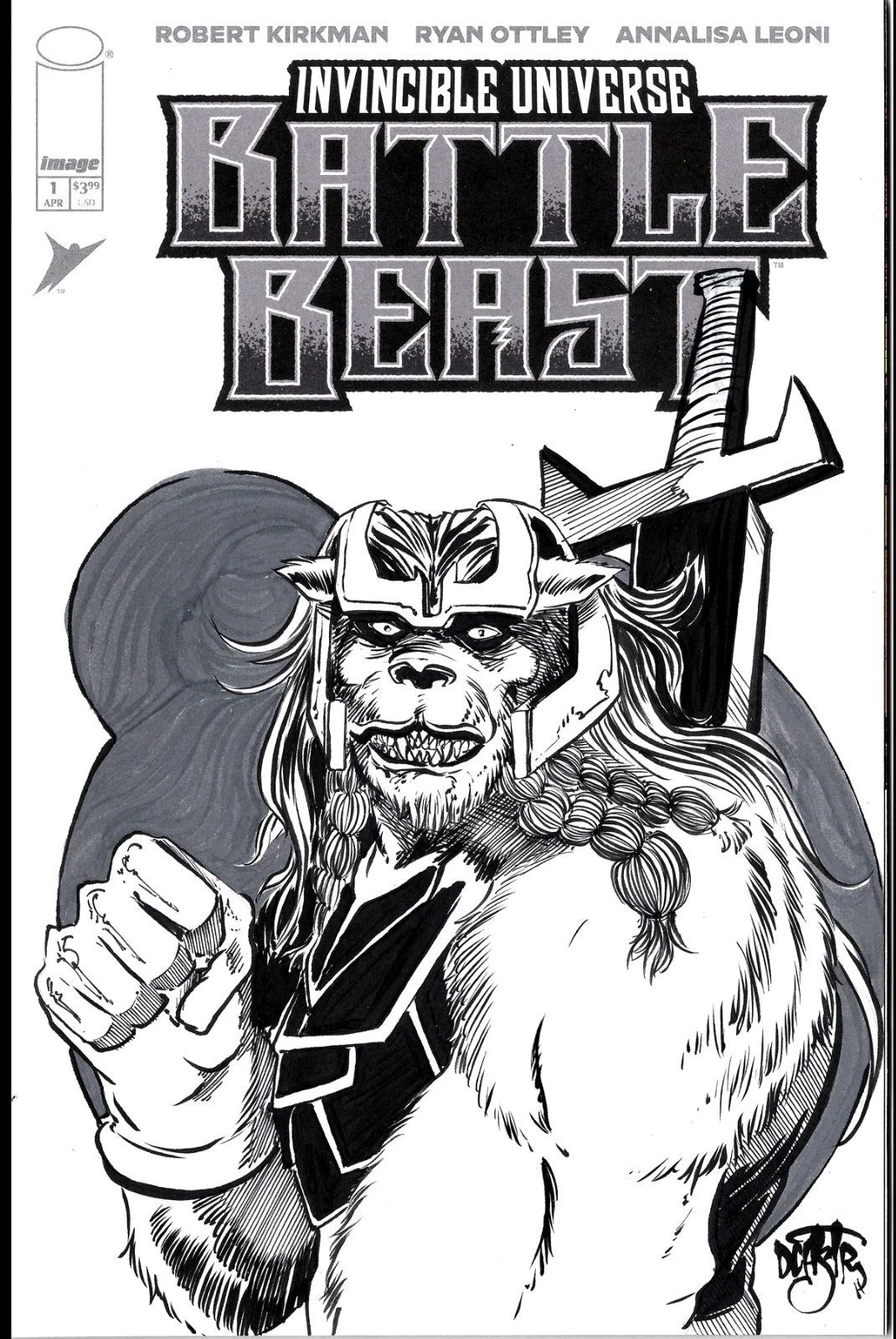 Battle Beast #1 (2025) Image Comic Sketch Variant Cover W Original DCastr Art