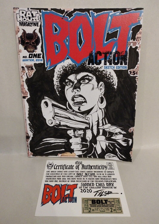 Bolt Action 2018 #1 Rat House Comic Blank Cover Variant w Original Tim Tyler Art
