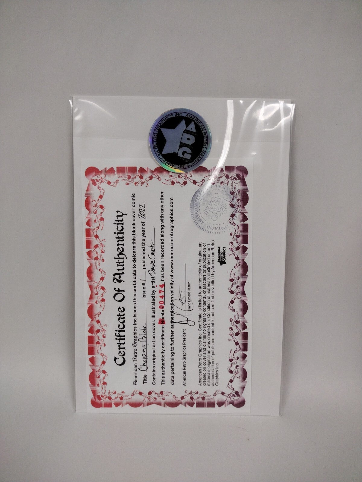 CHOPPING BLOK #1 Blank Cover Variant Original DCastr Art COA