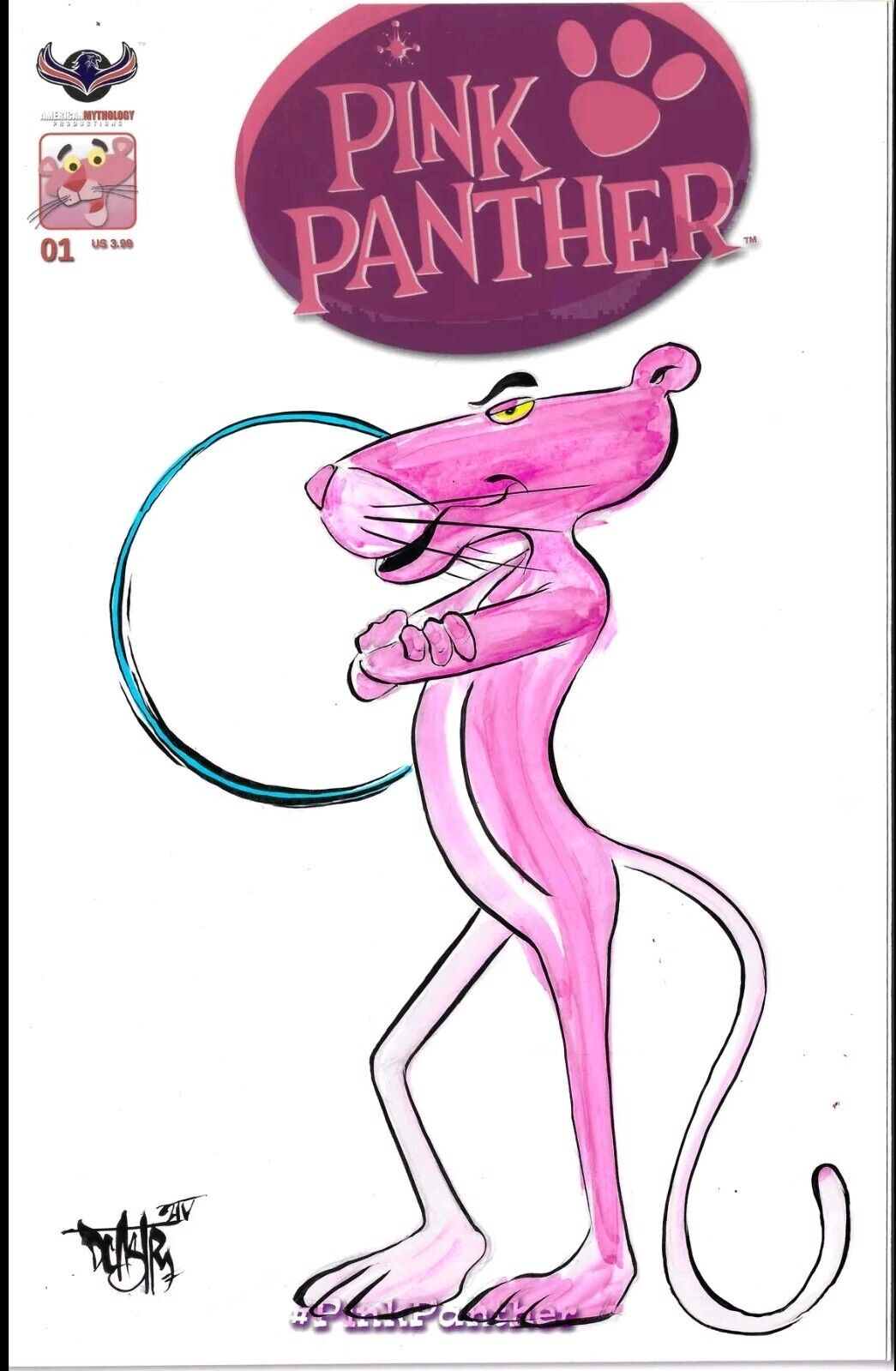 Pink Panther #1 (2016) American Mythology Sketch Cover Var W Original DCastr Art