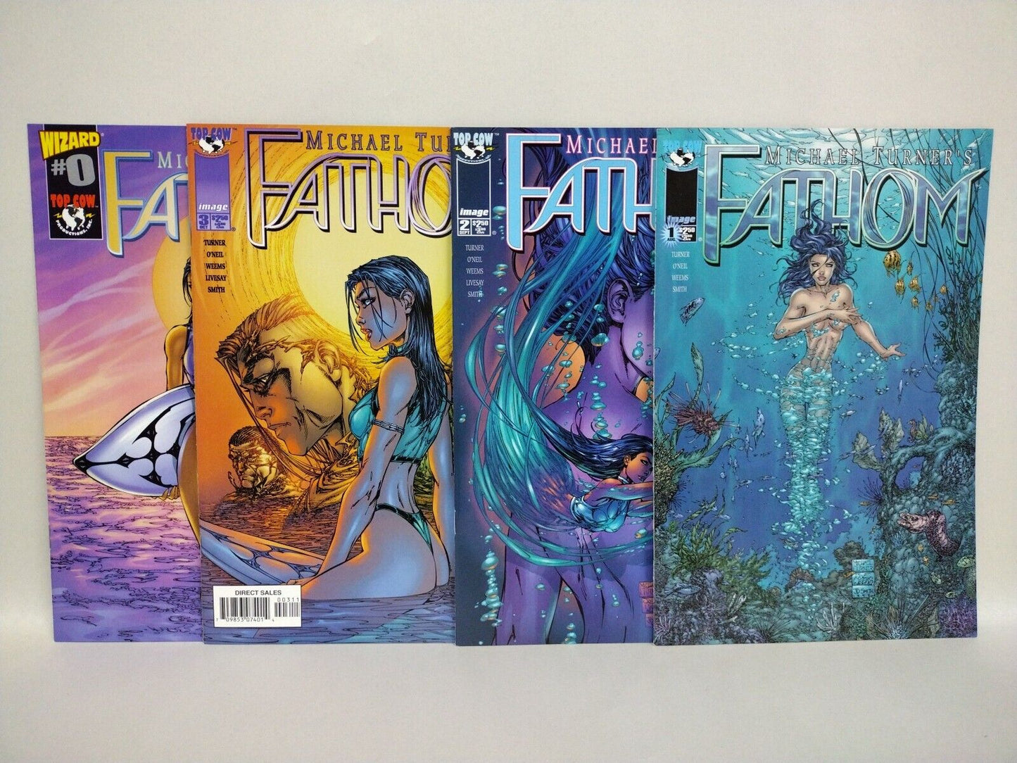 Michael Turner's Fathom (1999) Image Top Cow Comic Lot Set #1 2 3 Wizard 0 NM