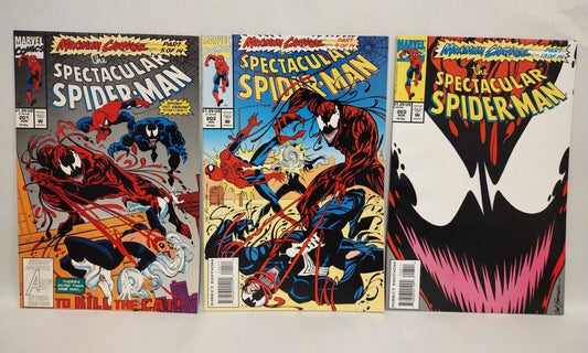 Spectacular Spider-Man (1993) Marvel Comic Lot Set #201 202 203 Maximum Carnage 