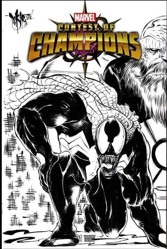 Contest Of Champions #1 (2015) Marvel Sketch Variant Comic W Original VENOM Art