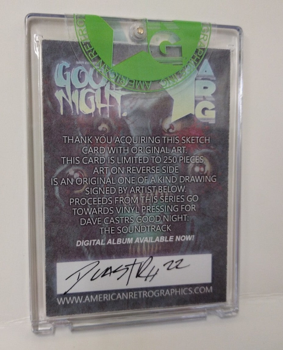 Dave Castr's Good Night (2021) ARG Sketch Card W Original Marvel Skrull Art