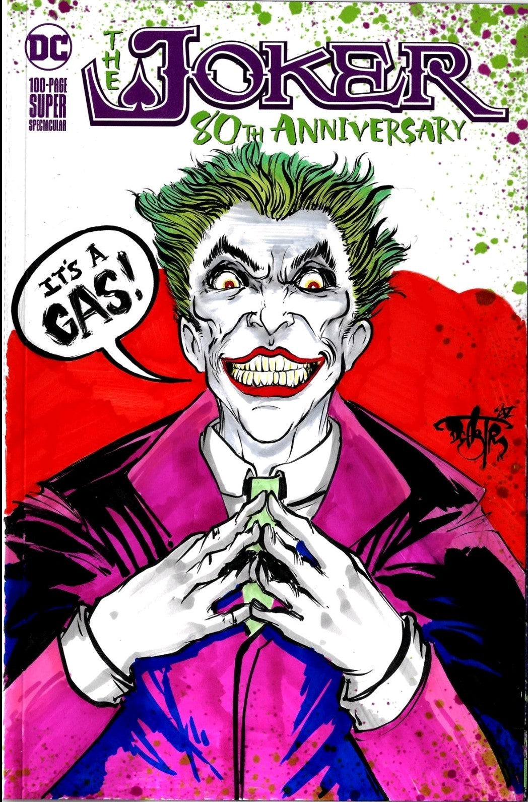 Joker 80th Anniversary Super Special 1 (2020) Sketch Cover W Original DCastr Art