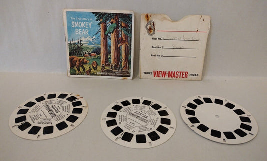 View-Master The True Story Of Smokey The Bear (1969) 3 Reel Set Booklet + Sleeve