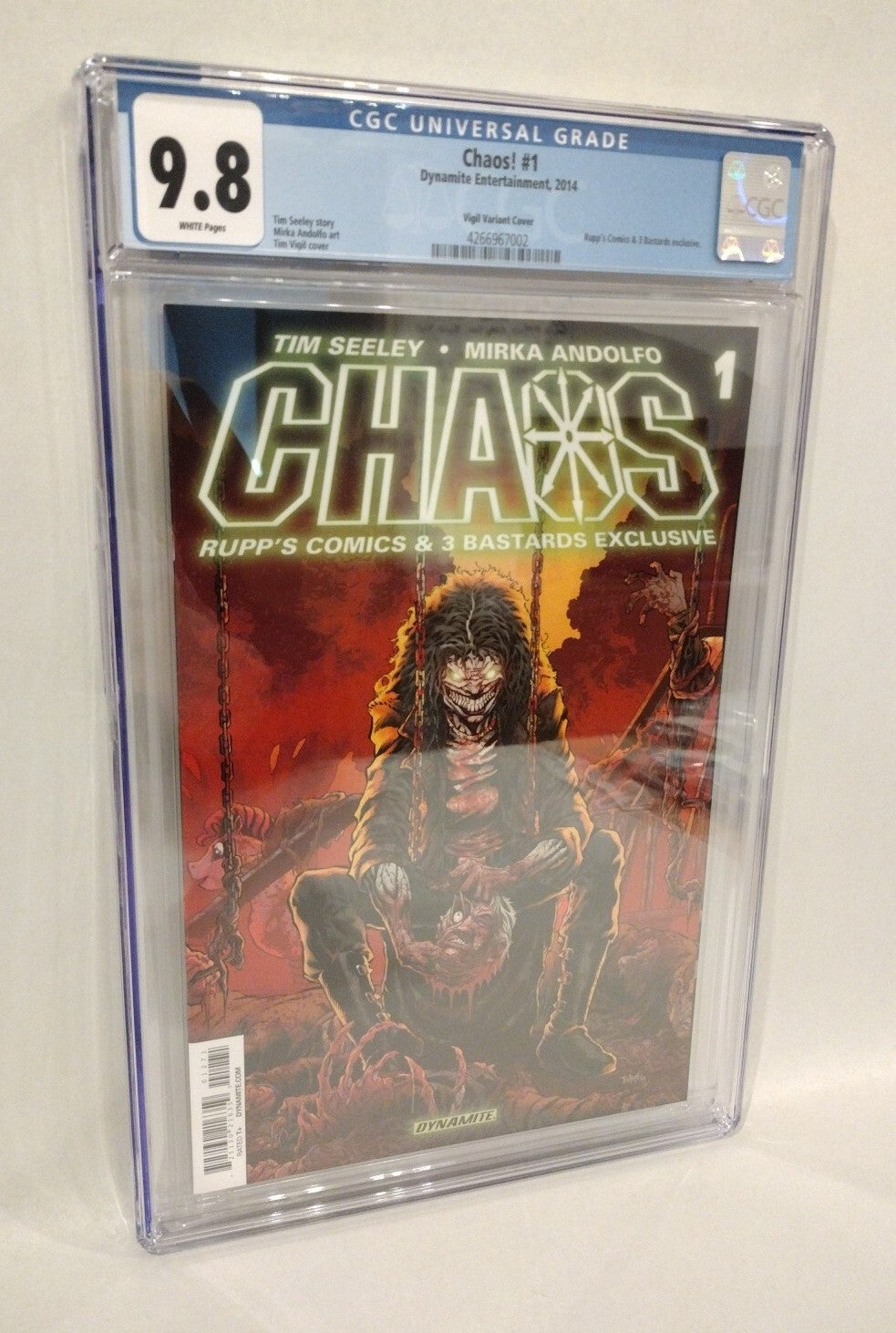 CHAOS 1 (2014) Rupps Exclusive Tim Vigil Evil Ernie Variant Cover 1/500 CGC 9.8