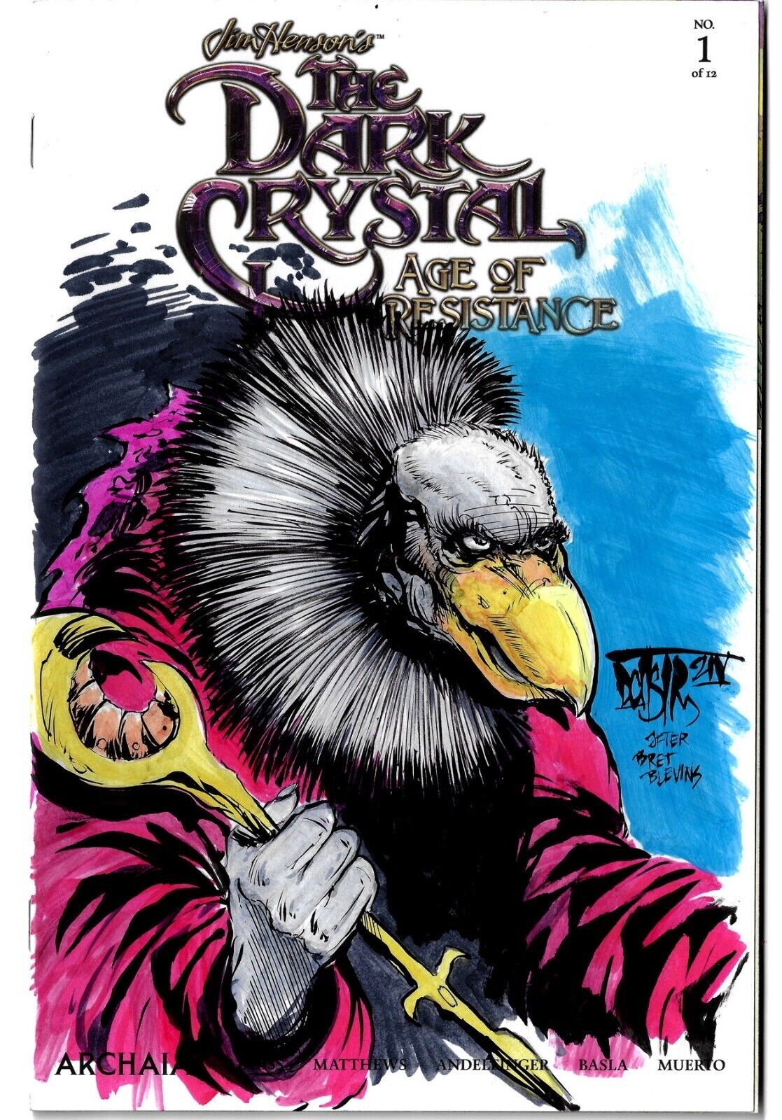 Dark Crystal Age of Resistance 1 (2019) Blank Cover Variant Comic W Original Art