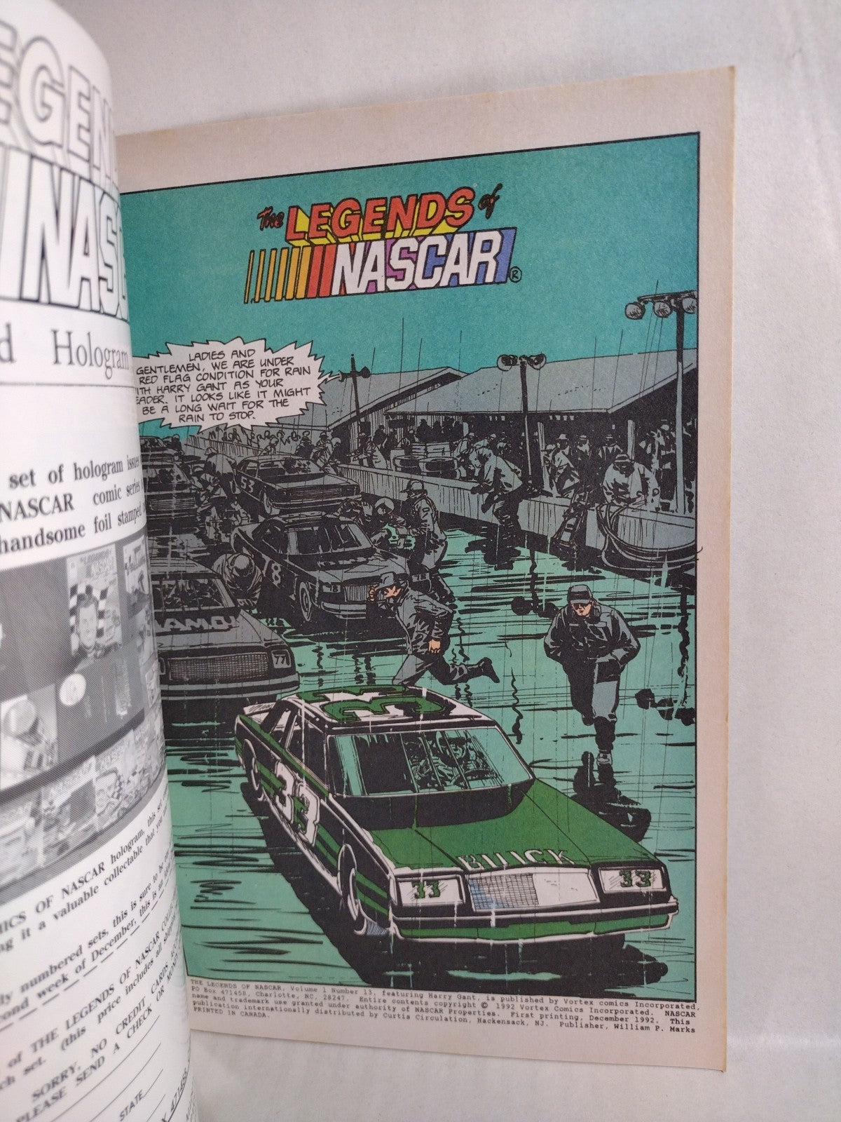 Legends of NASCAR 1992 Vortex Comic #'d Hologram Set Issues 9 10 11 12 13