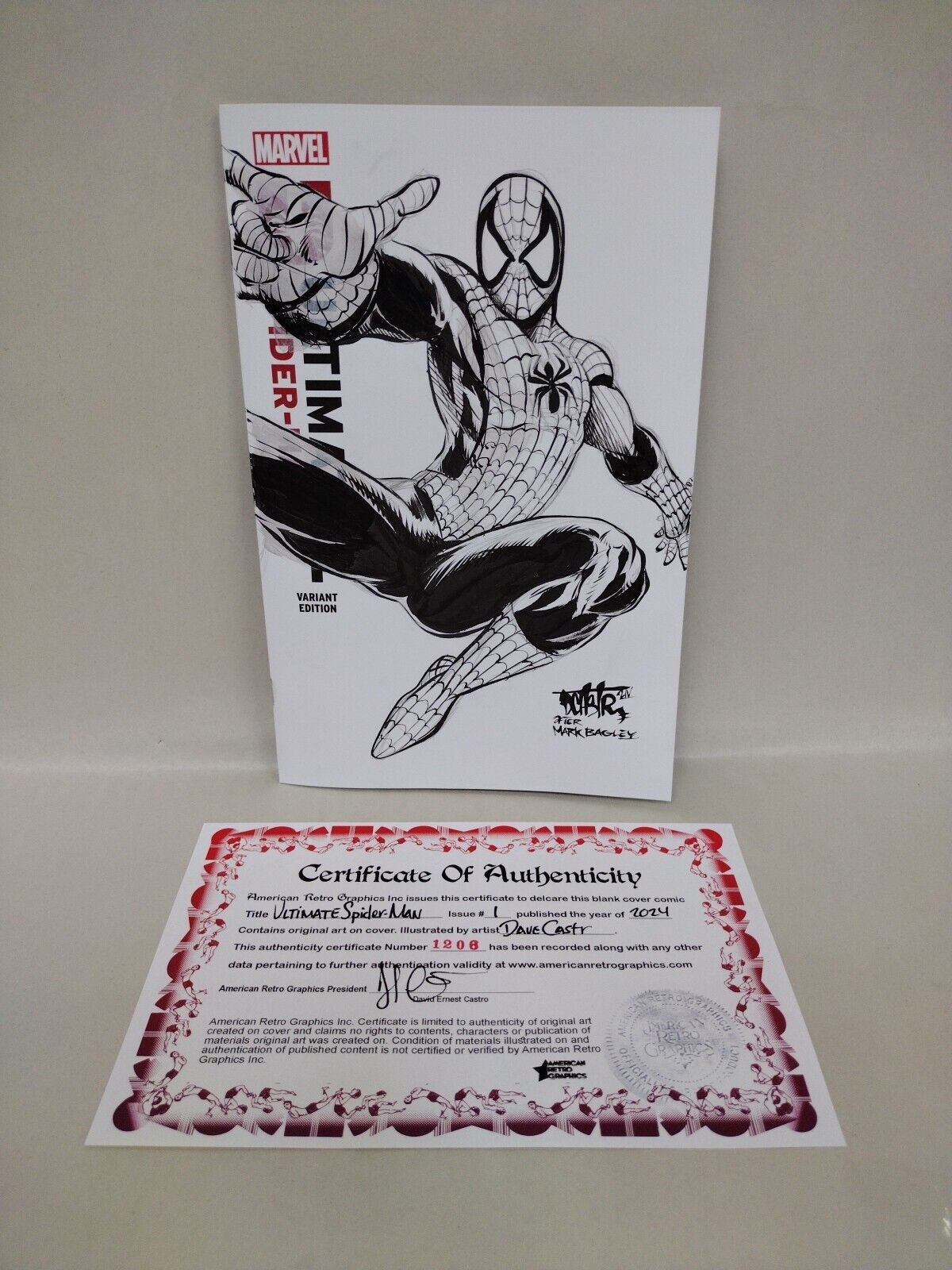 Ultimate Spider-Man #1 (2024) 4th Print Sketch Cover Comic W Original DCastr Art