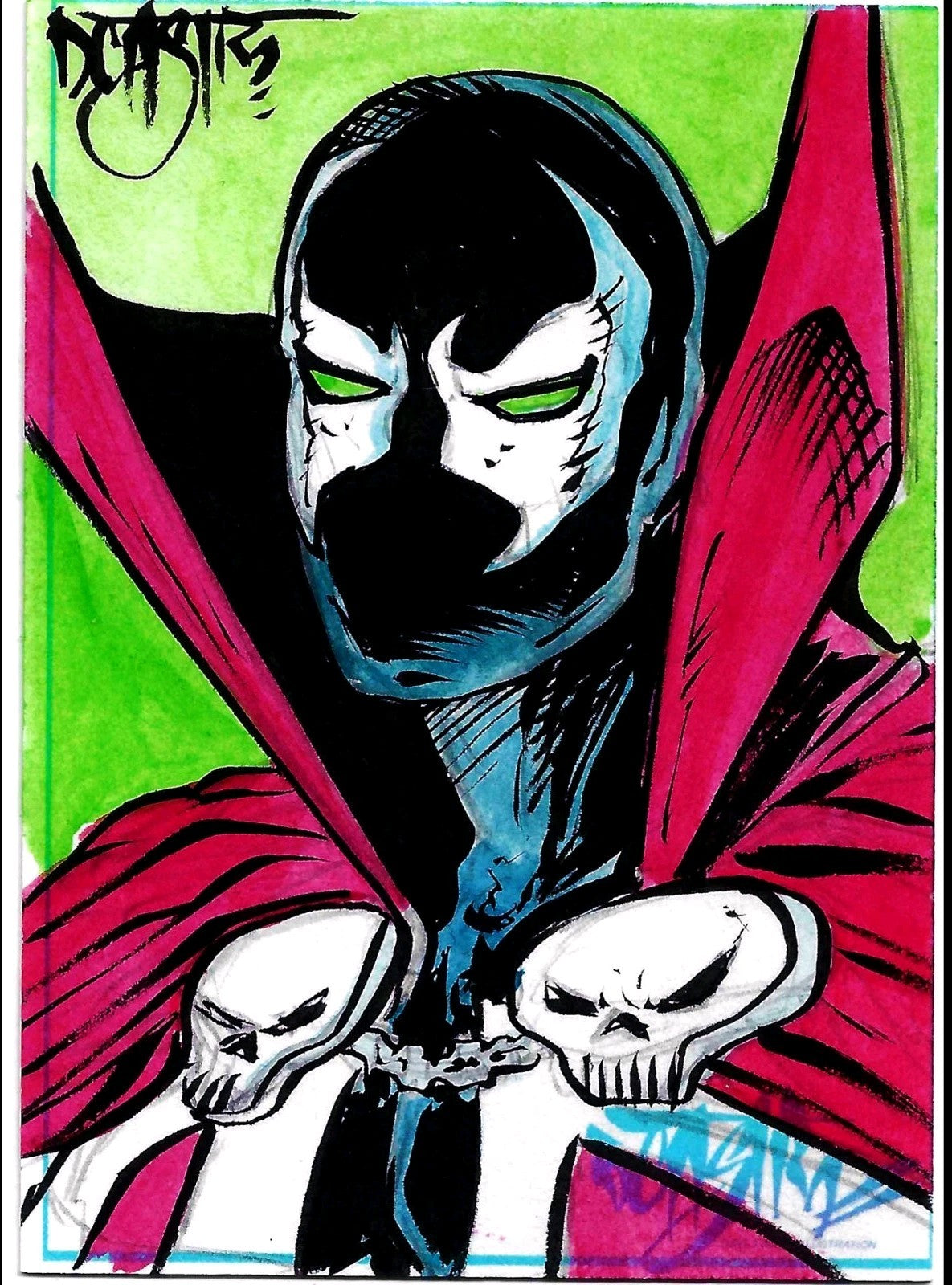 Dave Castr Crusin (2025) OAC Sketch Card W Original Spawn II Color Art ACEO