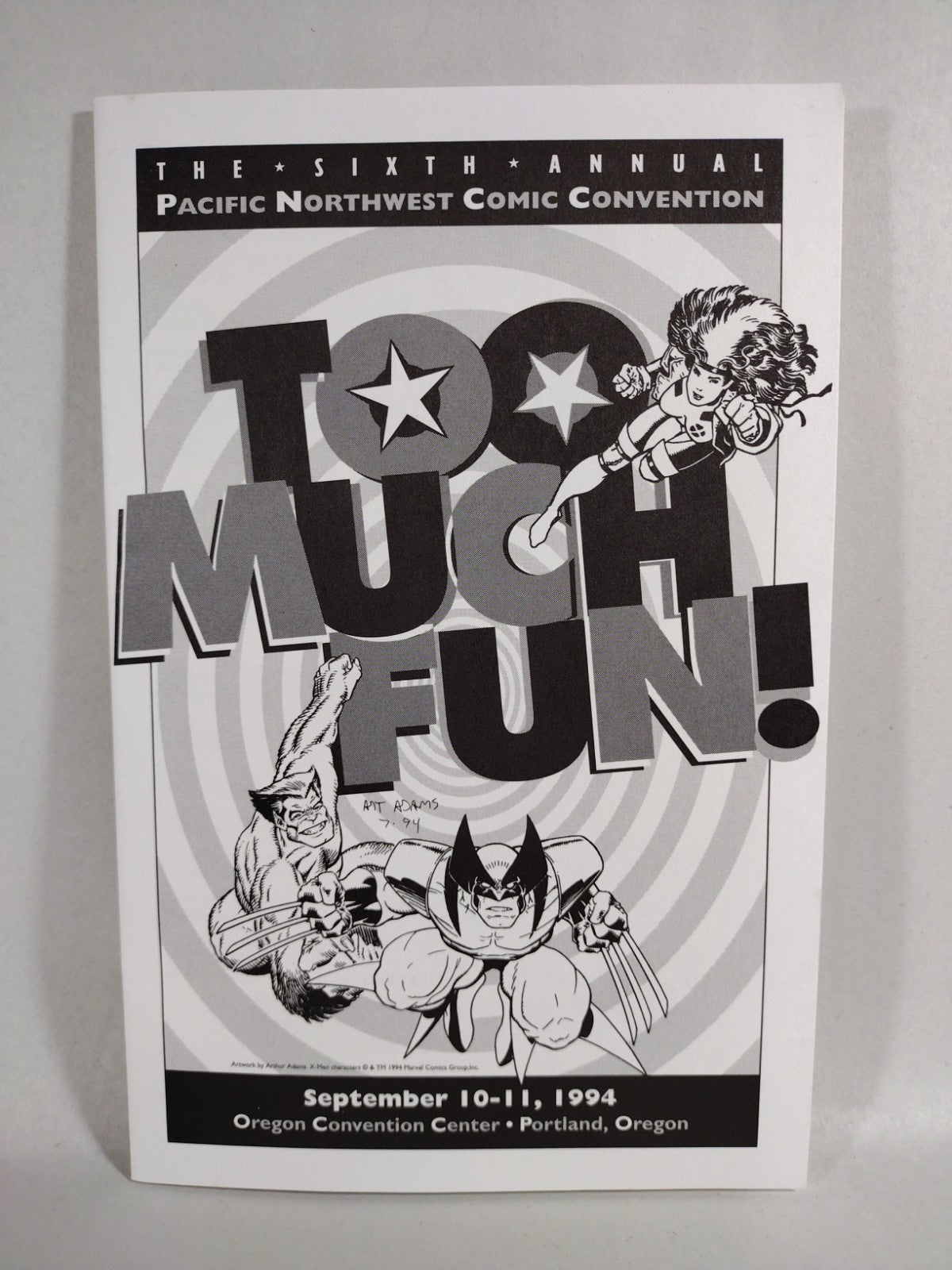 Pacific Northwest Comic Convention 6 (1994) PROGRAM BOOKLET Arthur Adams X-Men 