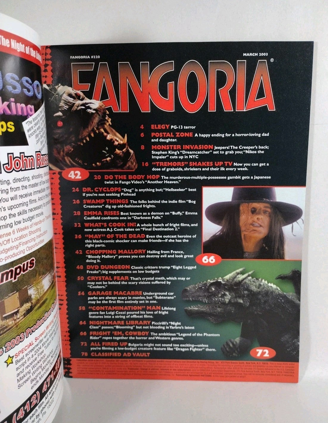 FANGORIA Magazine #220 (2003) Darkness Falls Jeepers Creepers 2 Dream Catcher NM