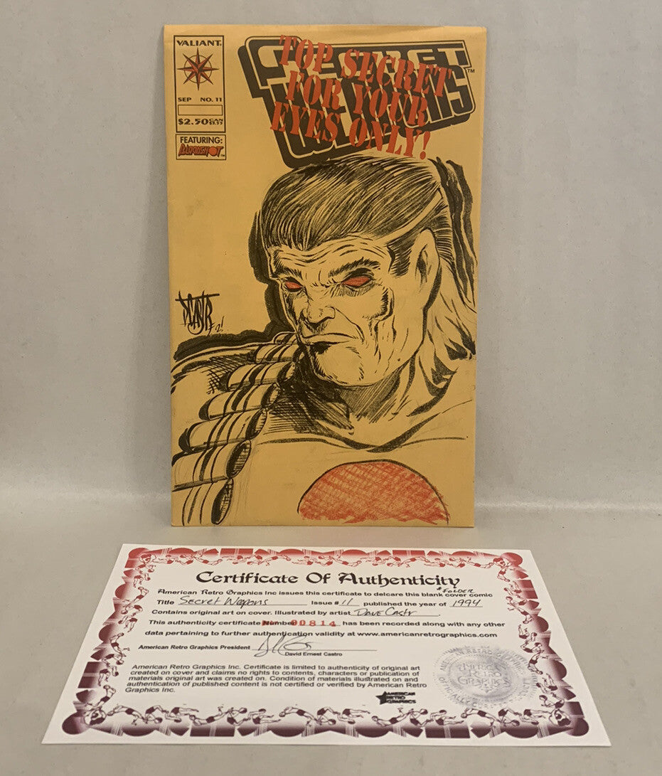 SECRET WEAPONS #11 Blank Variant Cover Comic 1994 W Original Art Dave Castr