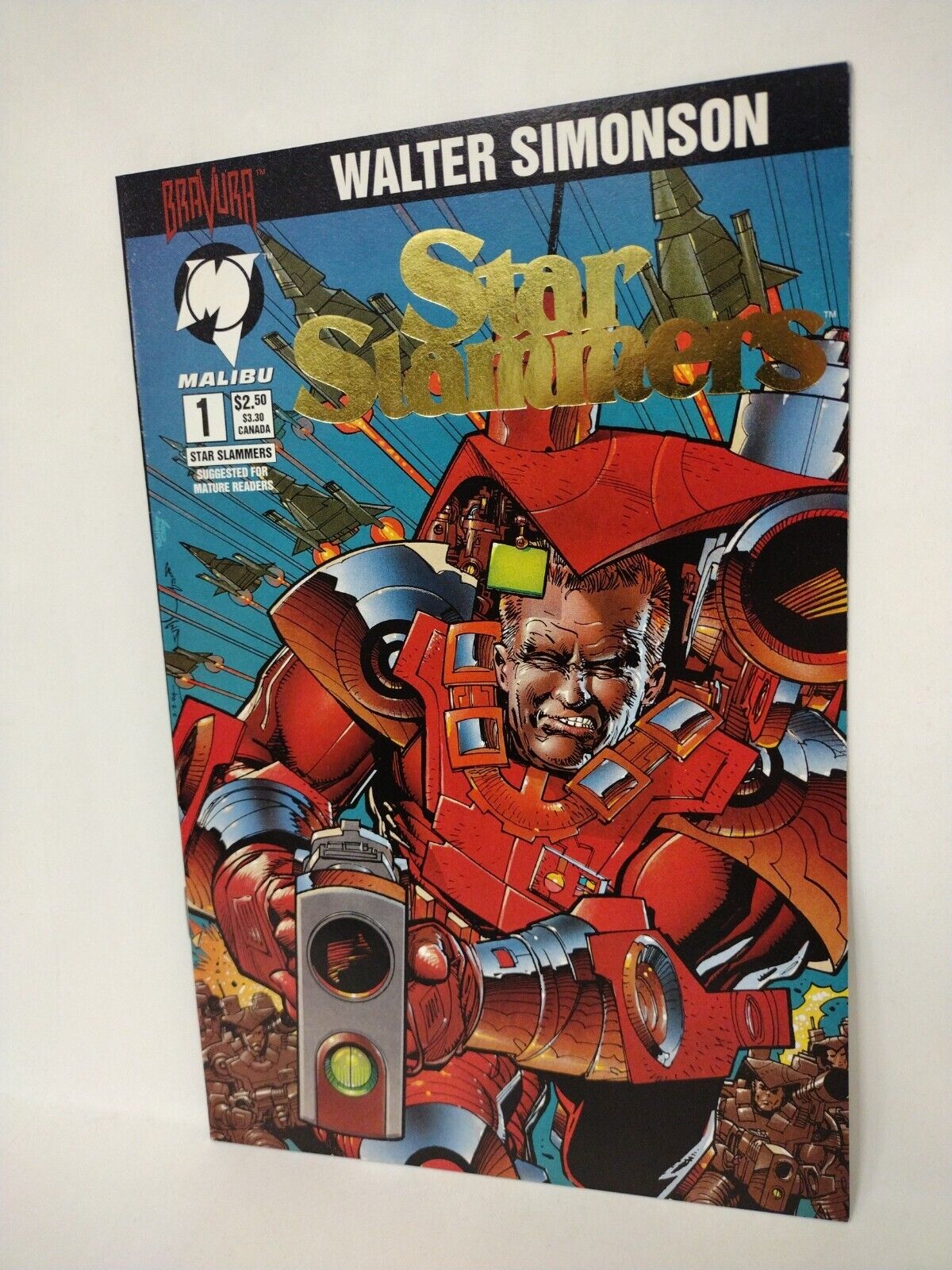 Walter Simonson Star Slammers (1994) Malibu Bravura Gold Foil Logo Variant Comic