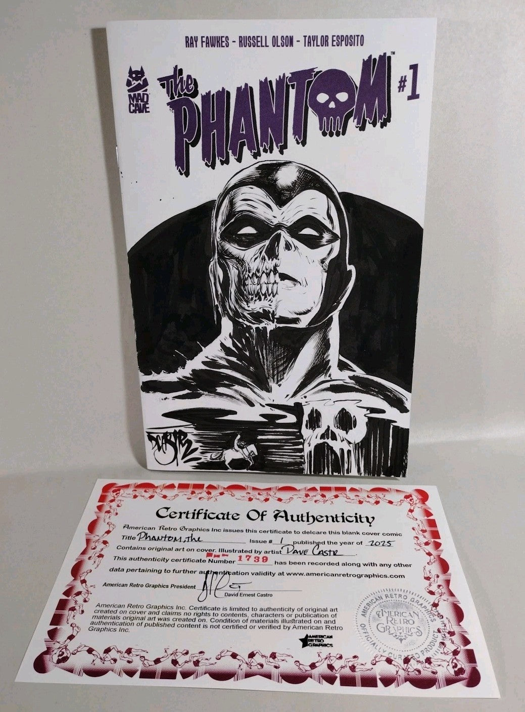 Phantom #1 (2025) Mad Cave Sketch Cover Variant Comic W Original Dave Castr Art