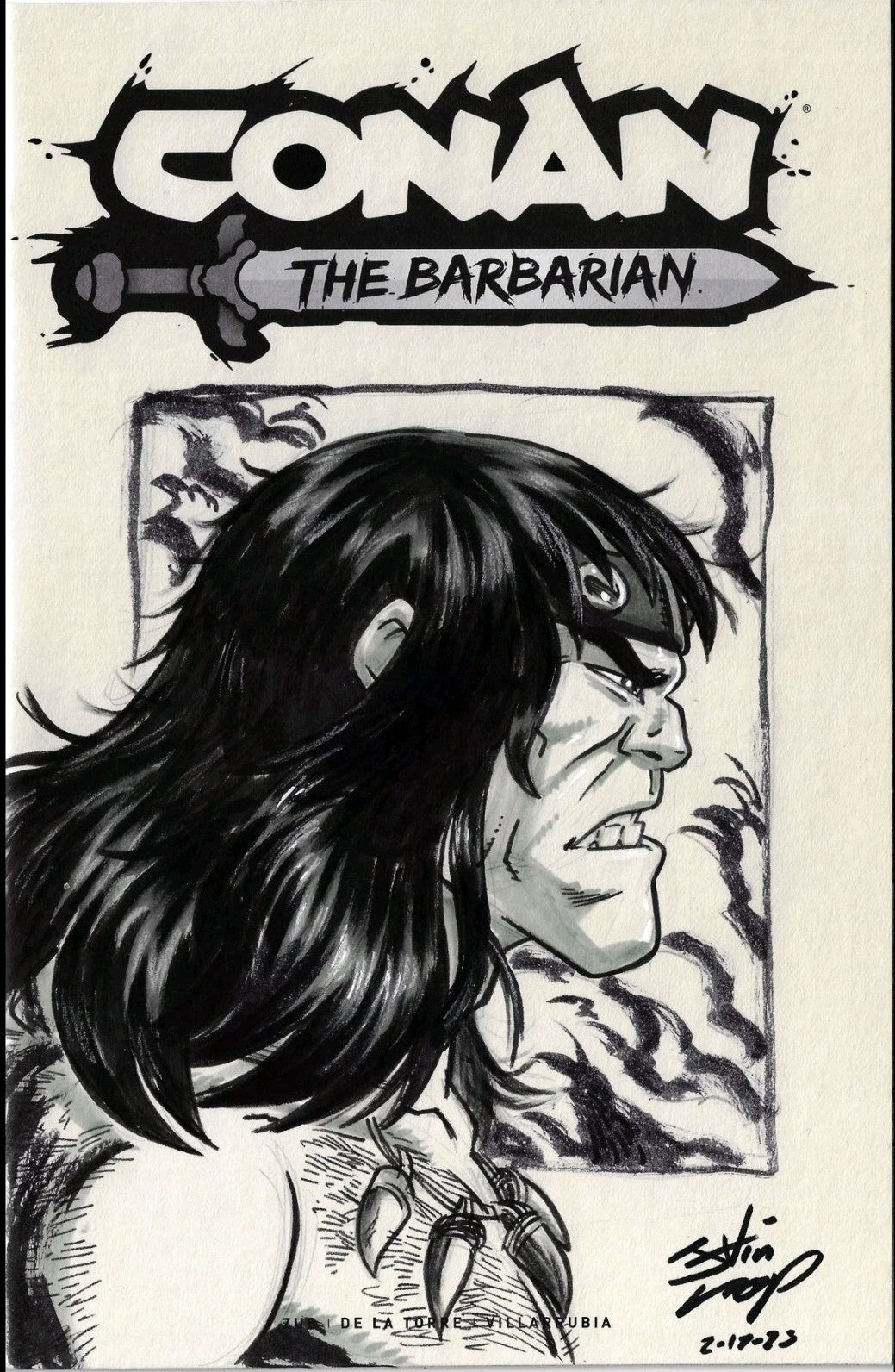 Conan #1 (2023) Titan Comic Sketch Cover Variant W Original Jevin Loop Art