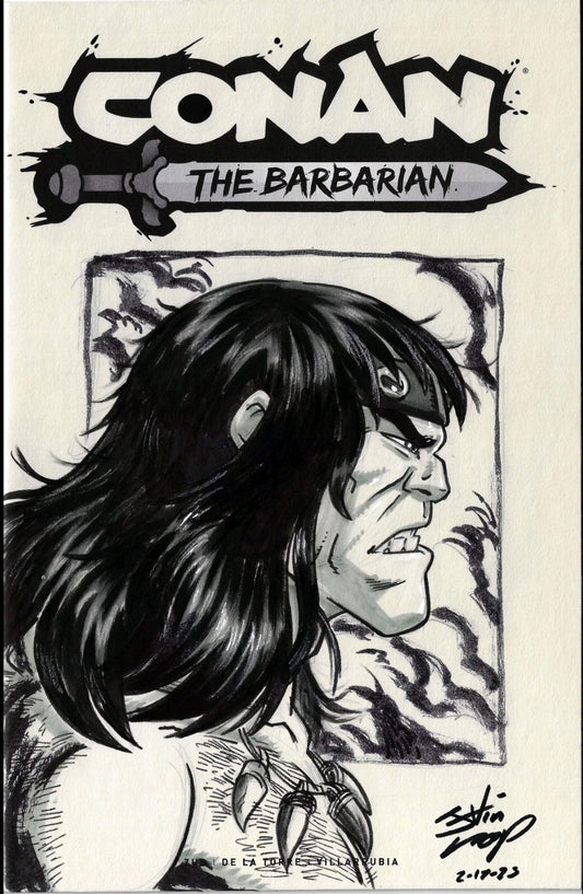 Conan #1 (2023) Titan Comic Sketch Cover Variant W Original Jevin Loop Art
