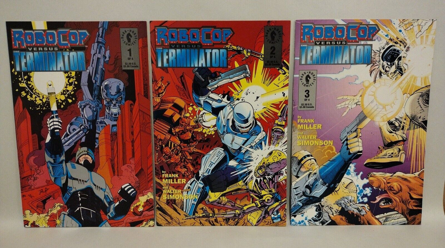 ROBOCOP vs TERMINATOR (1992) Dark Horse Comic Lot Set 1 2 3 Miller Simonson 