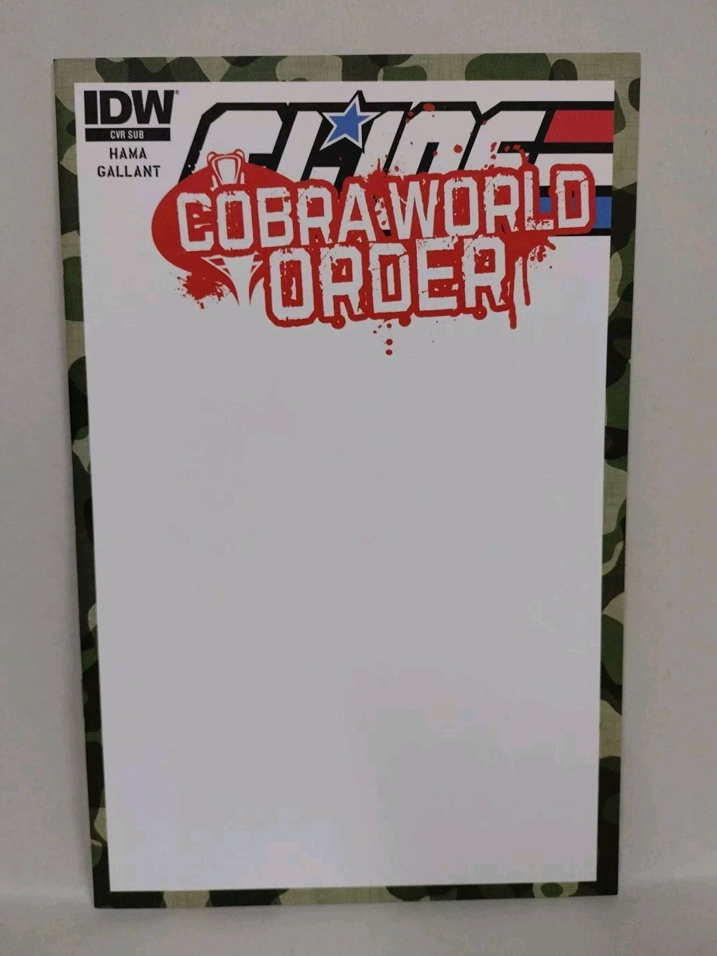 G.I. Joe Cobra World Order Prelude (2015) IDW Blank Variant Cover Comic NM
