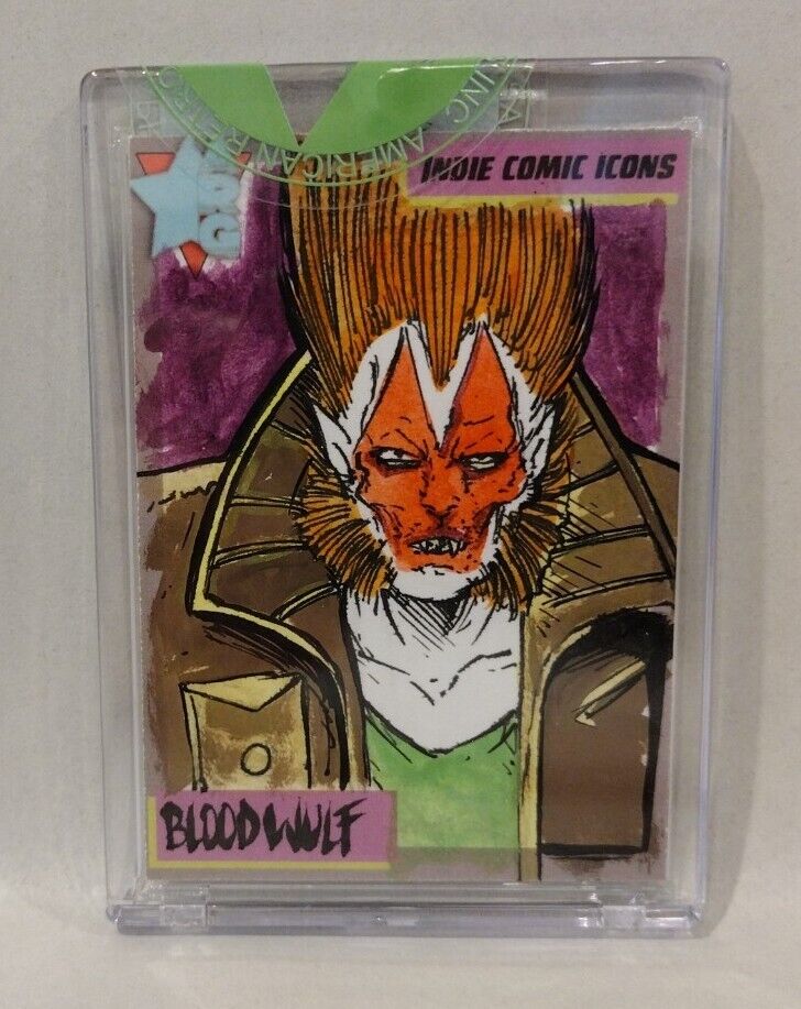 Indie Comic Icons (2023) ARG Sketch Card w Original Blood Wulf Image Art DCastr