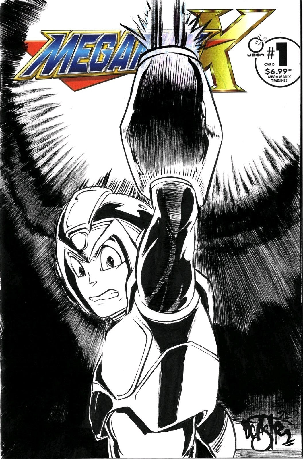 MegaMan X #1 (2025) Udon Capcom Sketch Cover Comic W Original Dave Castr Art