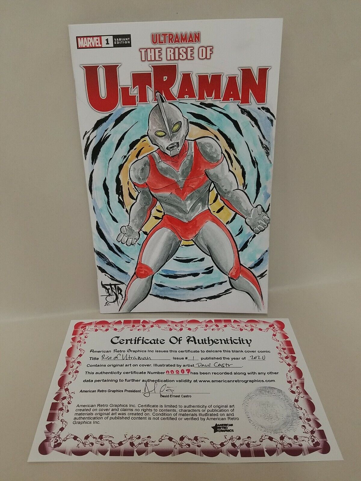 Rise of Ultraman #1 (2020) Blank Cover Variant W Original DCastr Art ARG COA 207