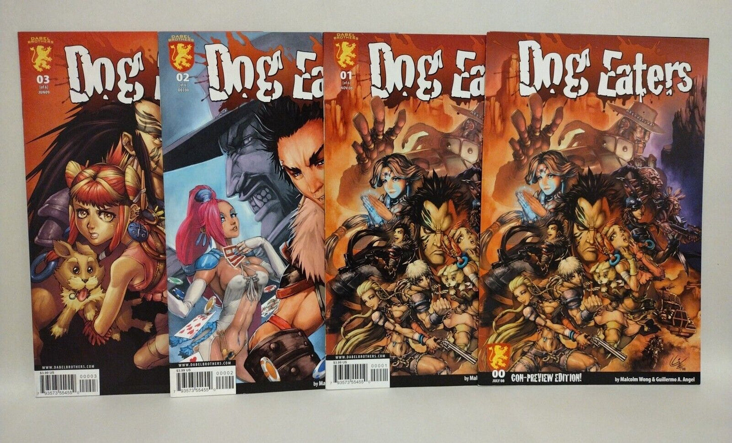 Dog Eaters (2008) Dabel Brothers Comic Lot Set #1 2 3 0 Preview Ed Malcom Wong