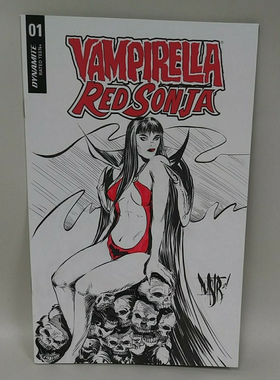 Vampirella Red Sonja #1 (2019) Dynamite Sketch Cover Comic W Original DCastr Art