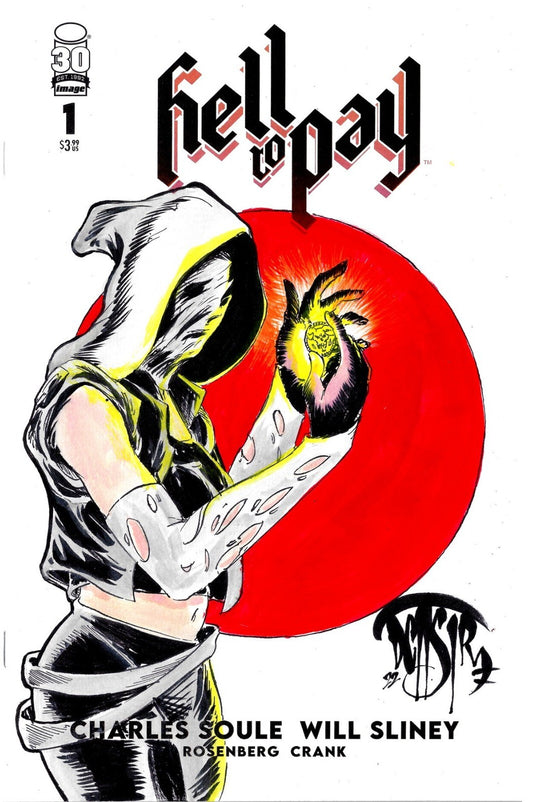 Hell To Pay #1 (2022) Blank Cover Image Comic W Original Dave Castr Art ARG COA
