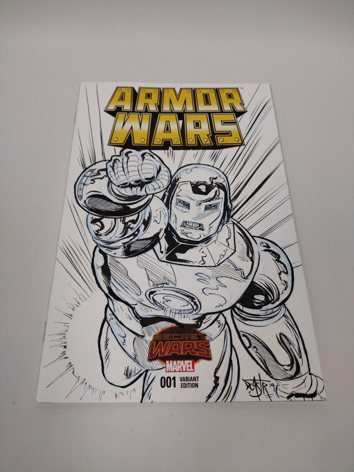 Armor Wars, Secret Wars #1 Blank Cover Variant W Original Iron Man Art ARG COA