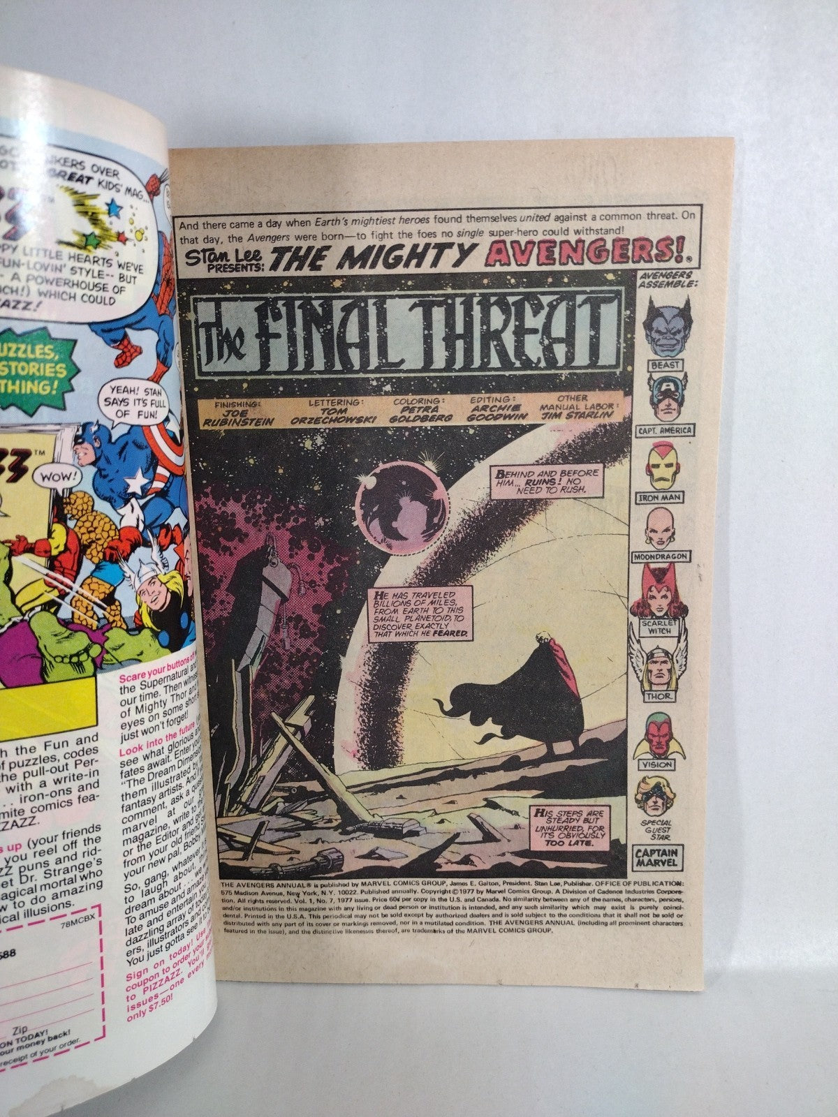 Avengers Annual #7 (1977) Marvel Comic Thanos Death Of Adam Warlock Starlin F-VF