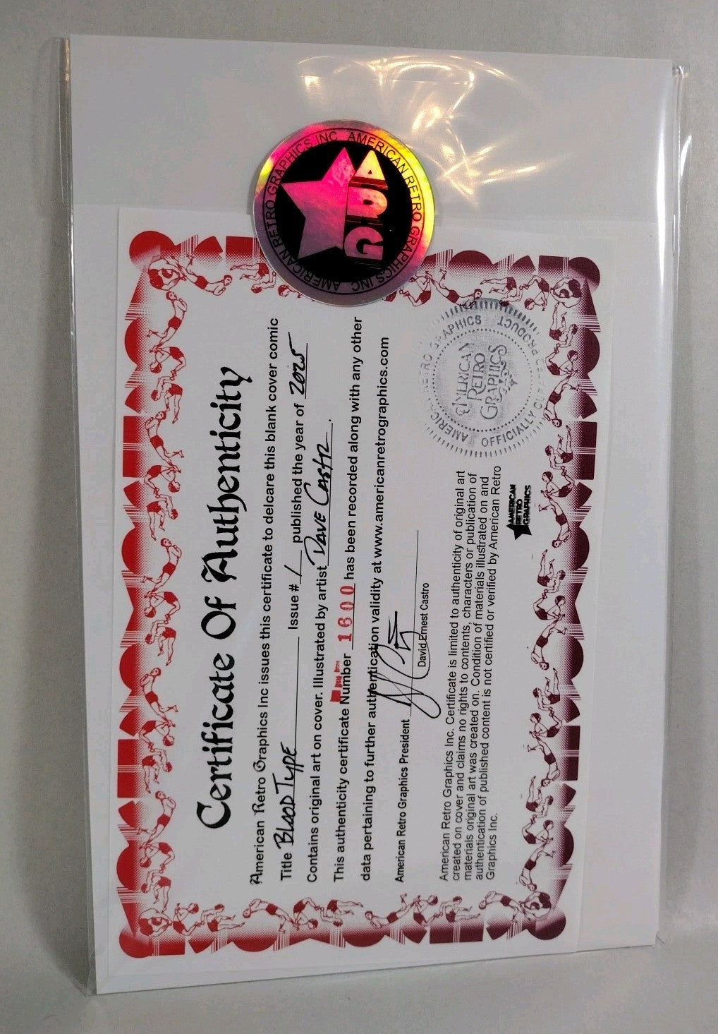 Blood Type #1 (2025) Oni EC Comic Sketch Cover Variant W Original Dave Castr Art